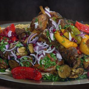 Ассорти из шашлыков с овощами